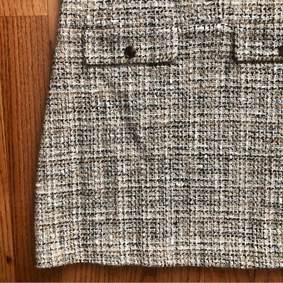 Theory Tweed Sleeveless Minidress Neutral Cream Tan Women’s Size 10 NWOT - Picture 7 of 14